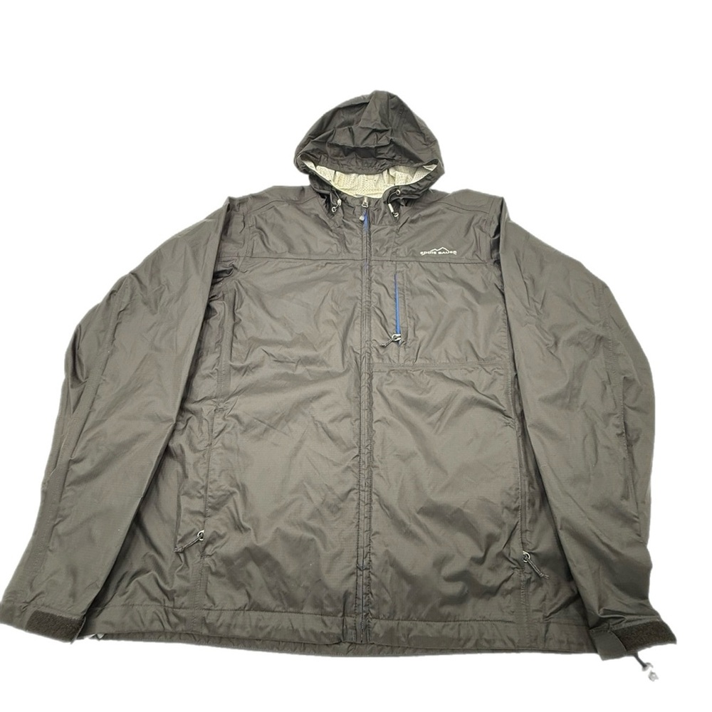 Eddie Bauer Men's Packable Hooded‎ Windbreaker in Black XL Ships next day .